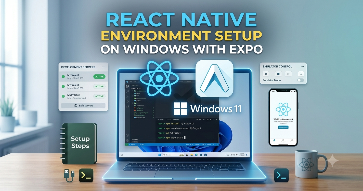 React Native setting up environment in Windows with Expo